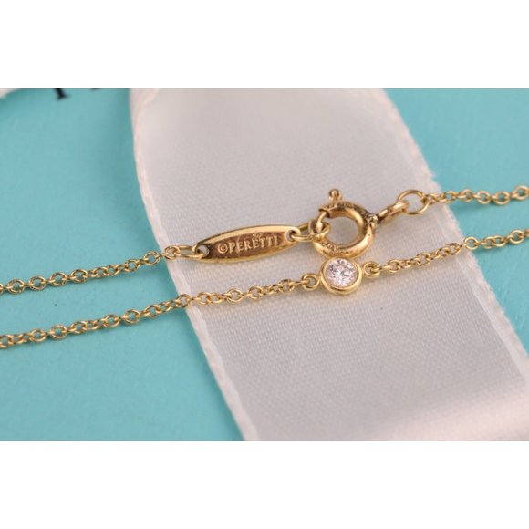 Tiffany & Co. Elsa Peretti 3 Diamonds By The Yard 18k Yellow Gold 7” Bracelet - Picture 5 of 8